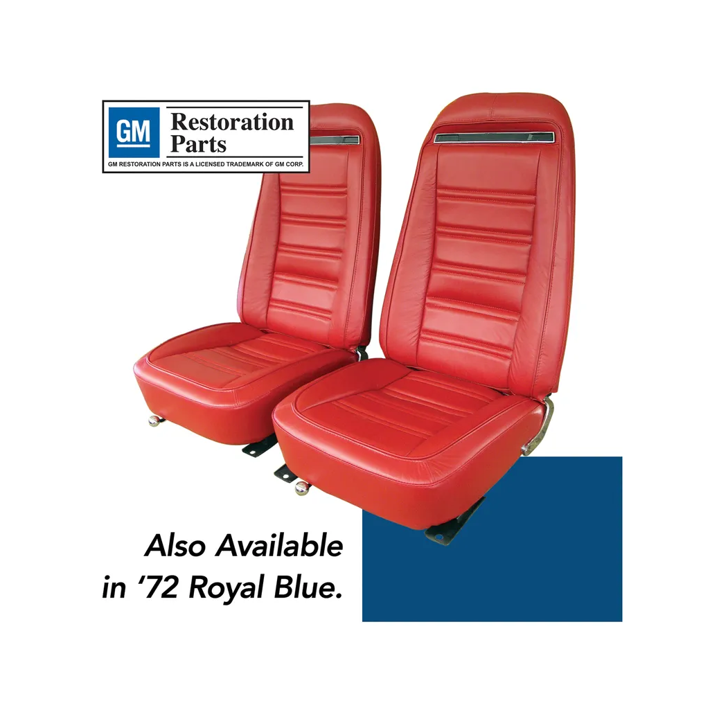 C3 1972 Corvette Leather Seat Covers - Leather/Vinyl Original - Pair
