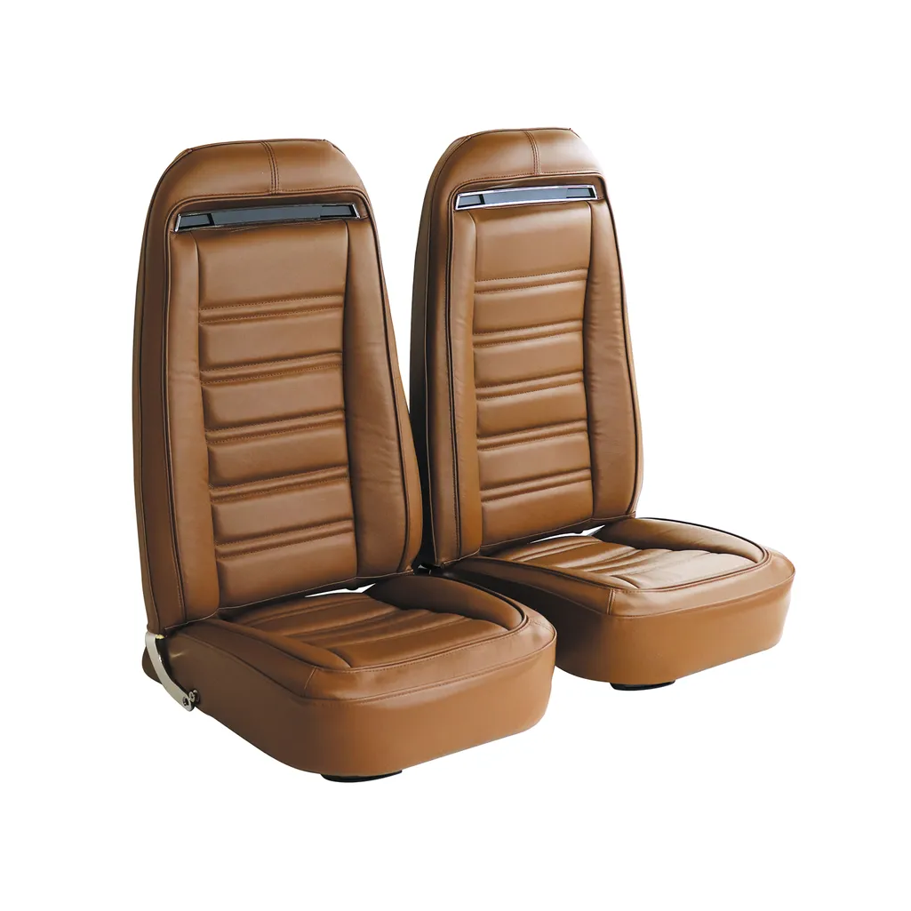 C3 1972 Corvette Leather Seat Covers - Leather/Vinyl Original - Pair