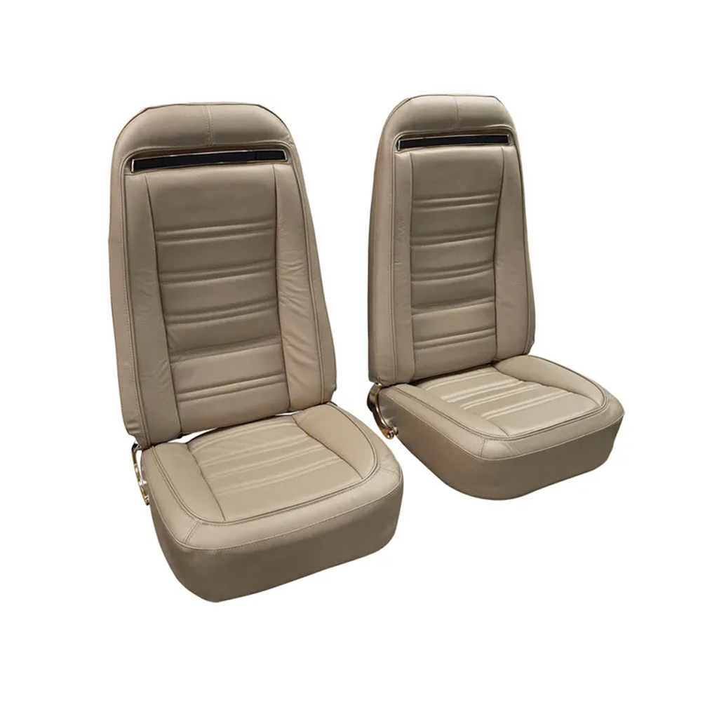 C3 1973-1974 Corvette Leather Seat Covers - Leather/Vinyl Original - Pair