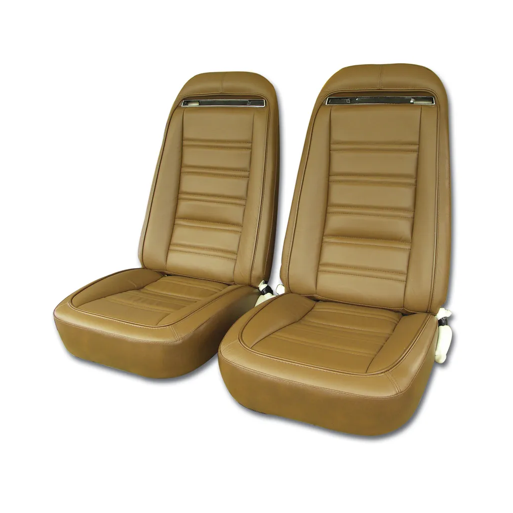C3 1973-1974 Corvette Leather Seat Covers - Leather/Vinyl Original - Pair