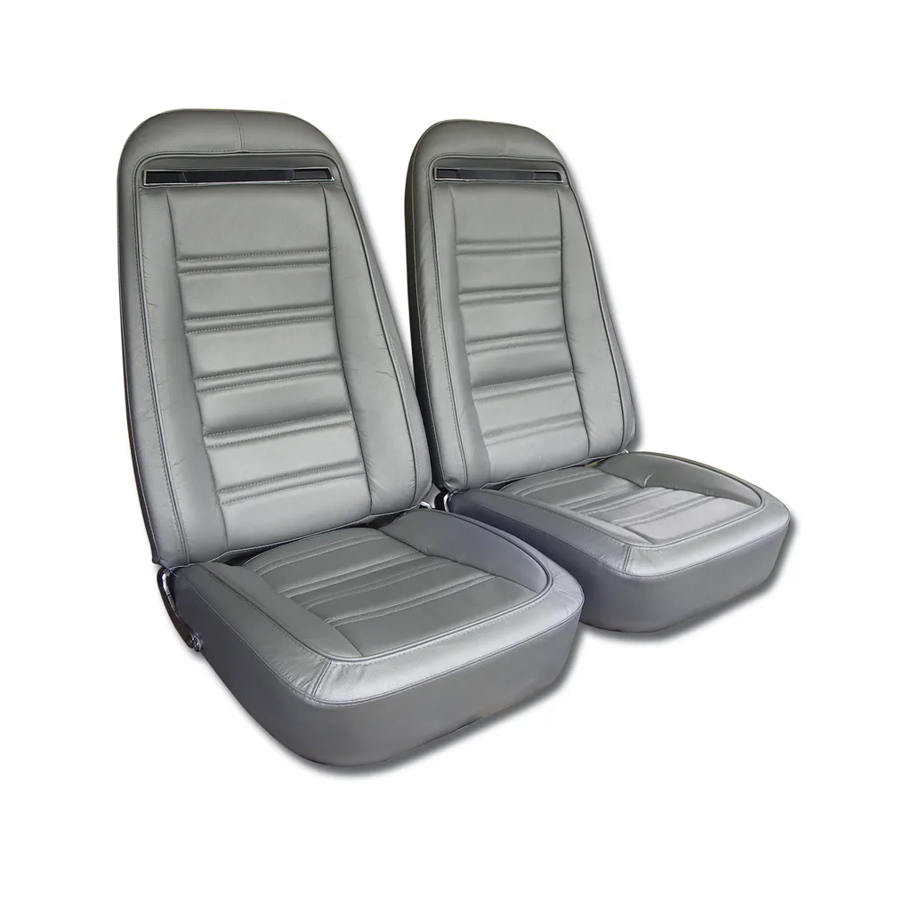 C3 1973-1974 Corvette Leather Seat Covers - Leather/Vinyl Original - Pair