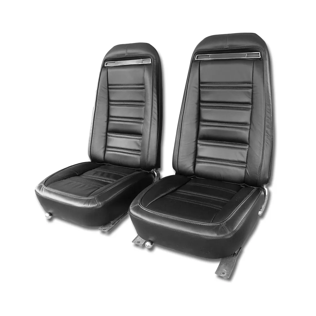 C3 1975 Corvette Leather Seat Covers - Leather/Vinyl Original - Pair