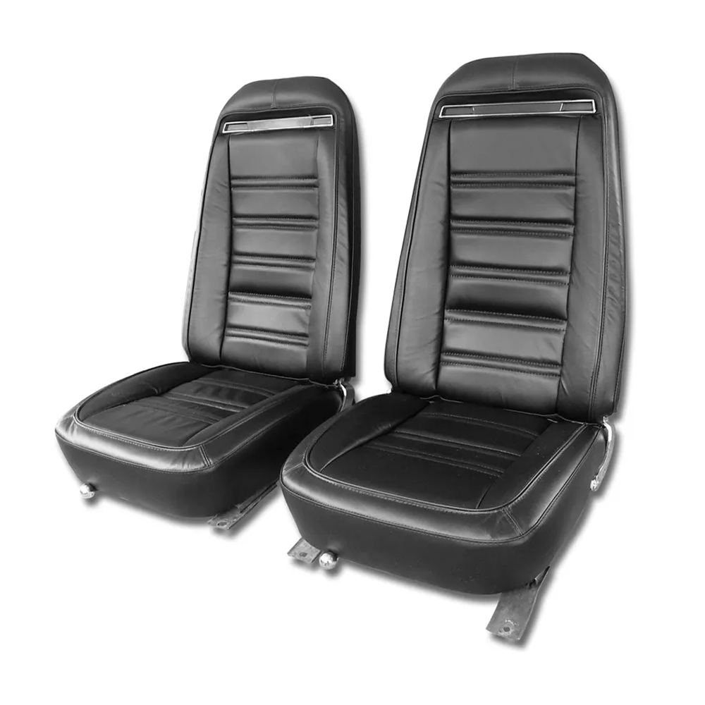 C3 1975 Corvette Mounted Seats Leather Vinyl With Shoulder Harness