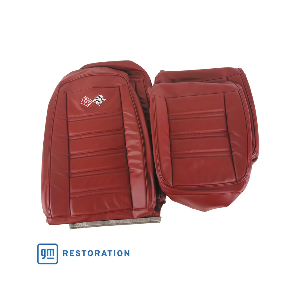 C3 1975 Corvette Embroidered OE Style Seat Covers - Leather/Vinyl - Pair