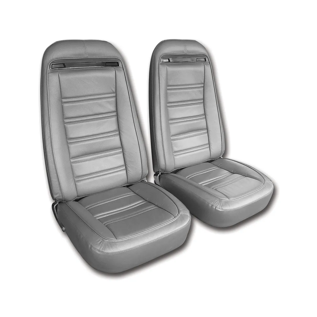 C3 1975 Corvette Leather Seat Covers - Leather/Vinyl Original - Pair