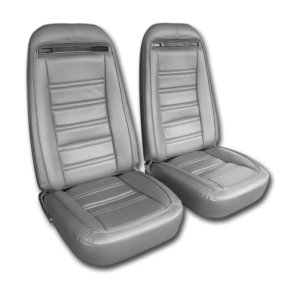 C3 1975 Corvette Mounted Seats Leather Vinyl With Shoulder Harness
