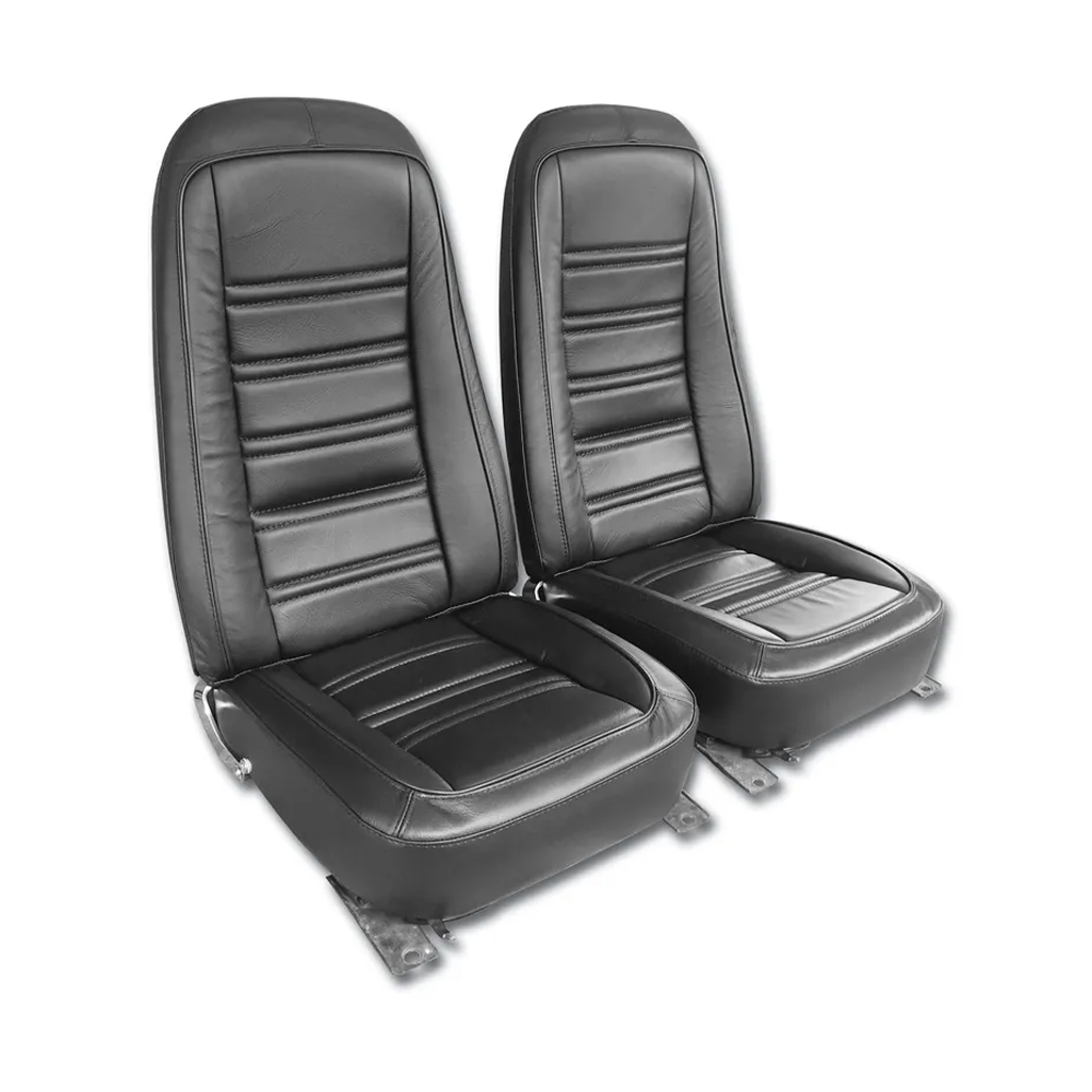 C3 1976-1978 Corvette Leather Seat Covers - Leather/Vinyl Original - Pair