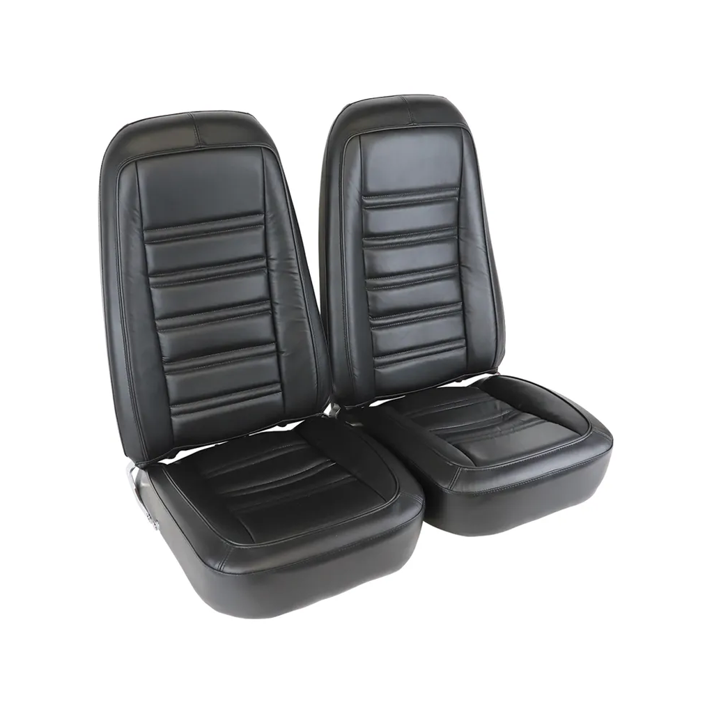 C3 1976-1978 Corvette Mounted Seats Leather & Vinyl - Pair