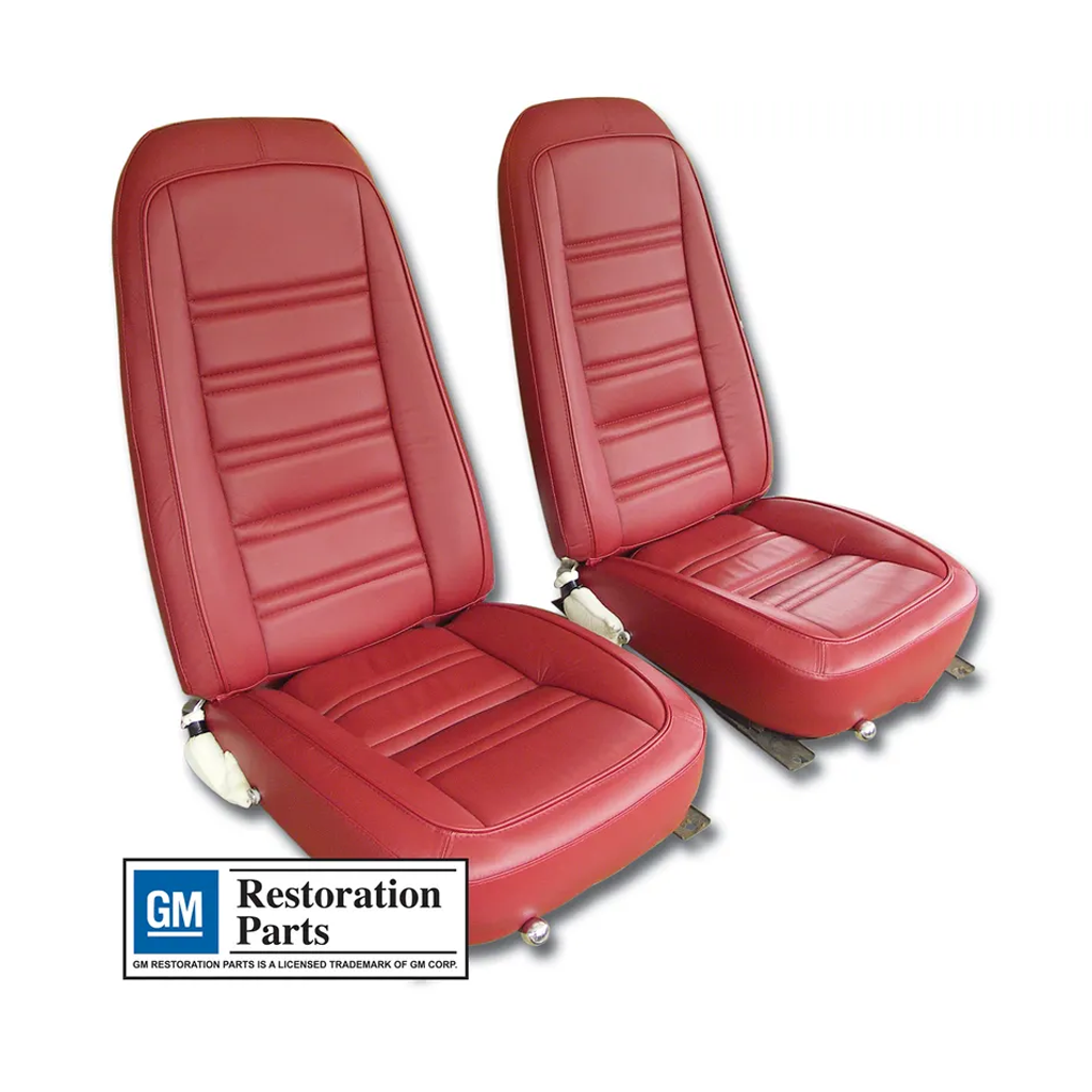C3 1976-1978 Corvette Leather Seat Covers - Leather/Vinyl Original - Pair