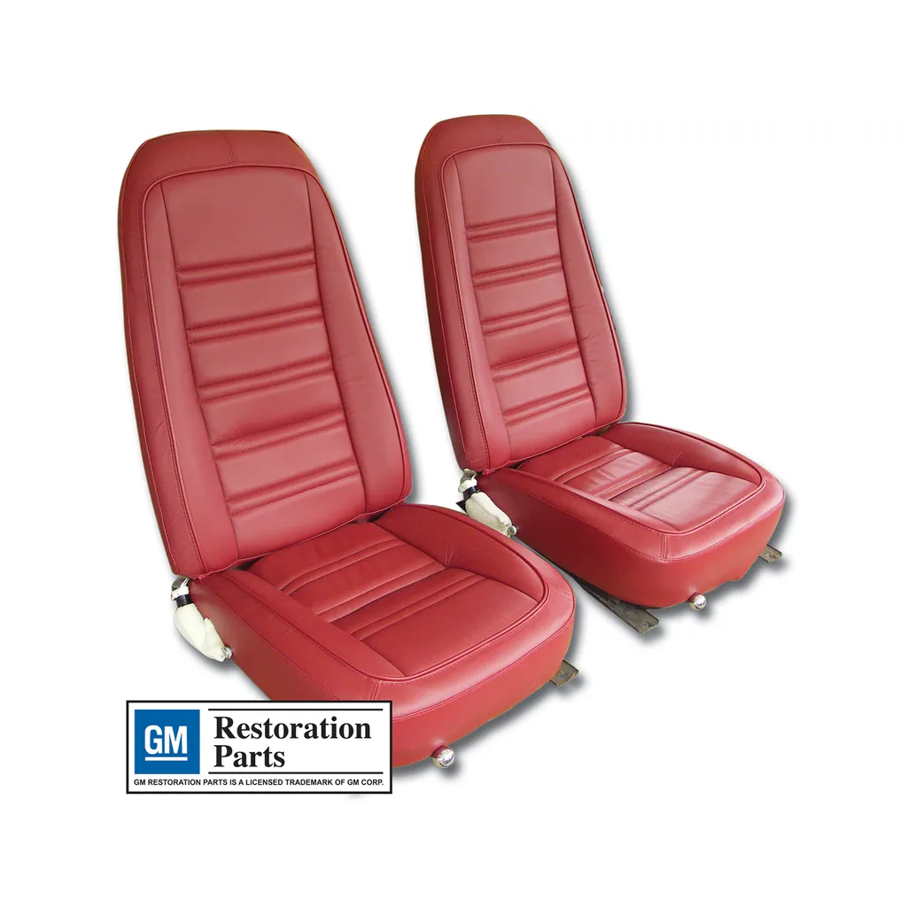 C3 1976-1978 Corvette Mounted Seats Leather & Vinyl - Pair