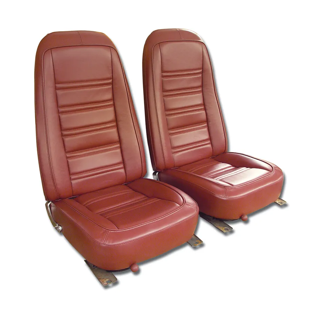 C3 1976-1978 Corvette Leather Seat Covers - Leather/Vinyl Original - Pair