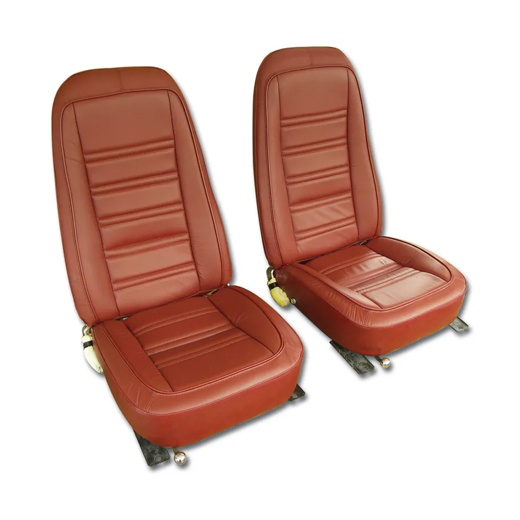 C3 1976-1978 Corvette Leather Seat Covers - Leather/Vinyl Original - Pair