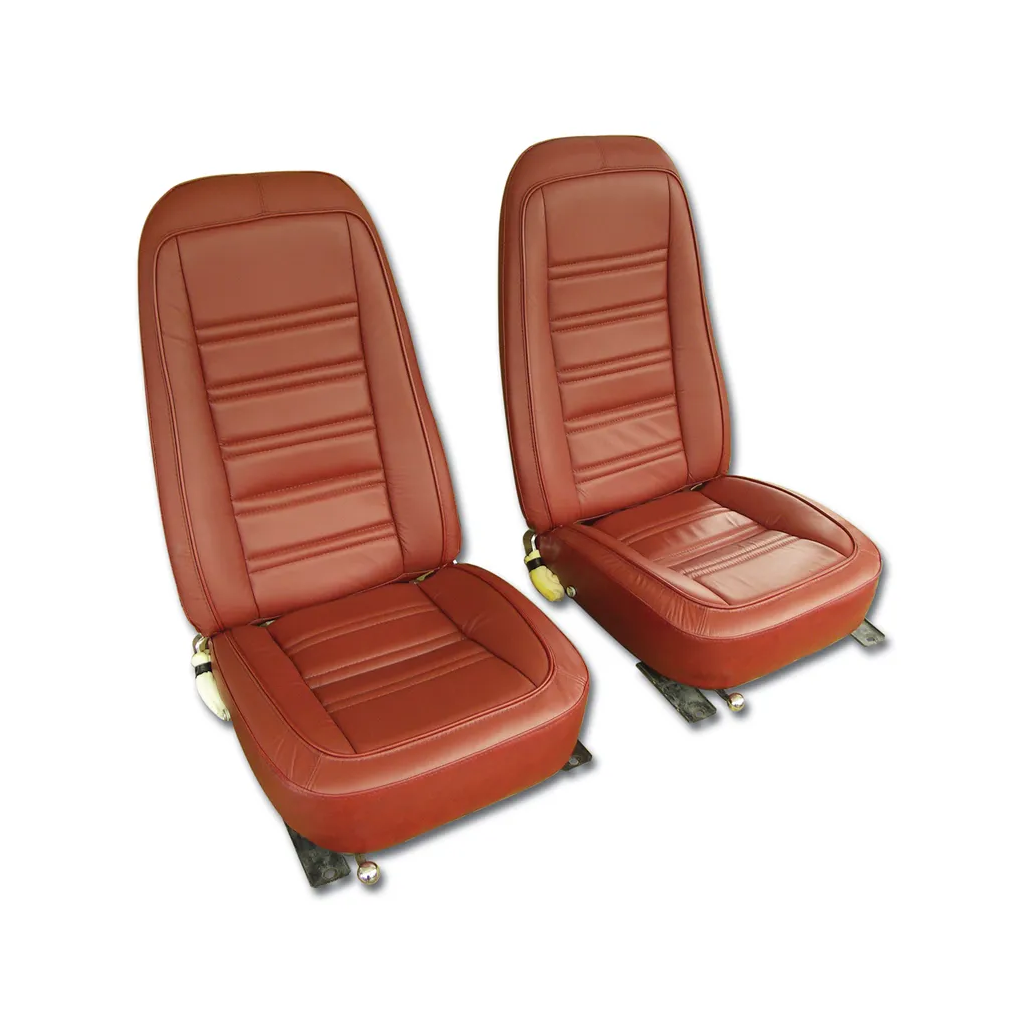 C3 1976-1978 Corvette Mounted Seats Leather & Vinyl - Pair