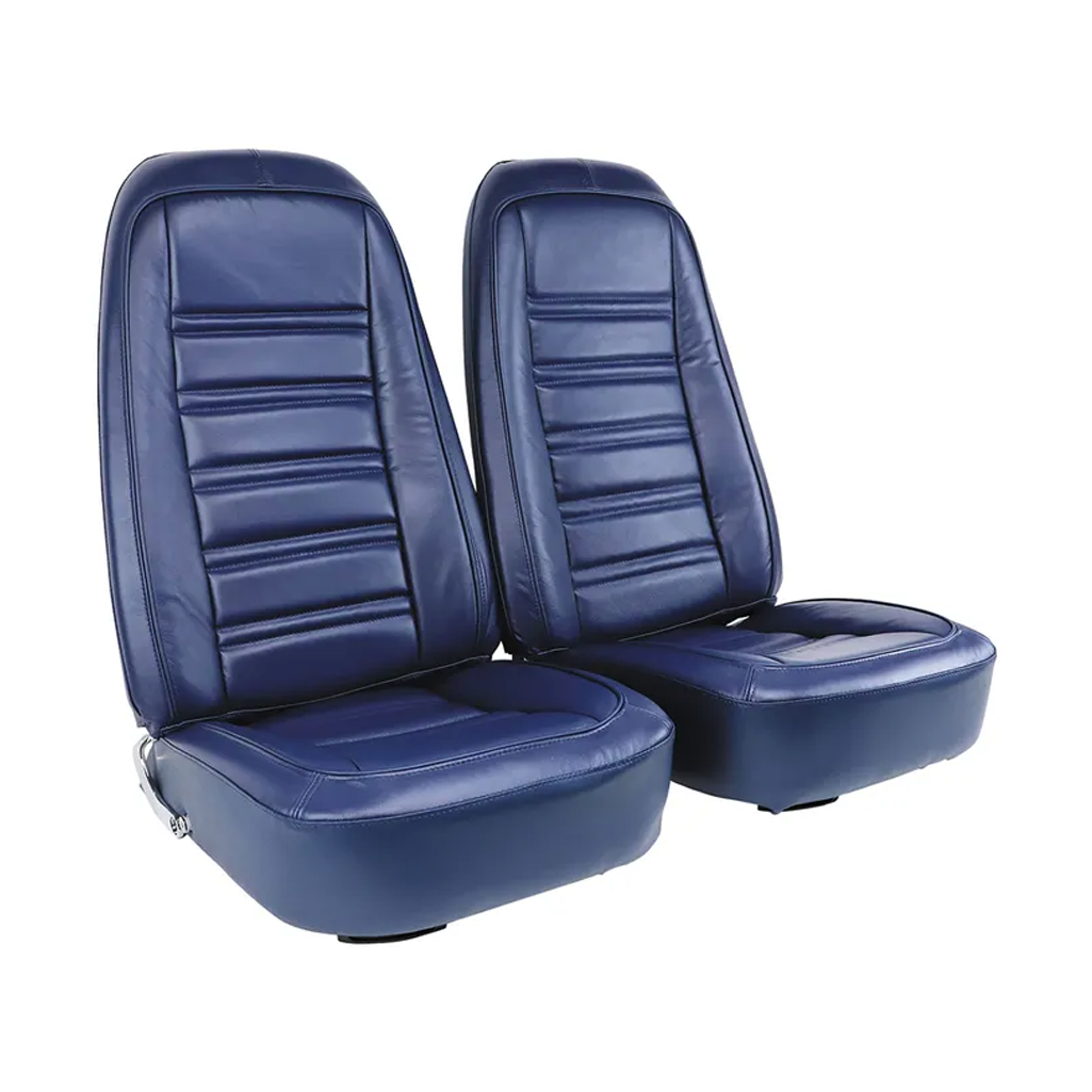 C3 1976-1978 Corvette Mounted Seats Leather & Vinyl - Pair