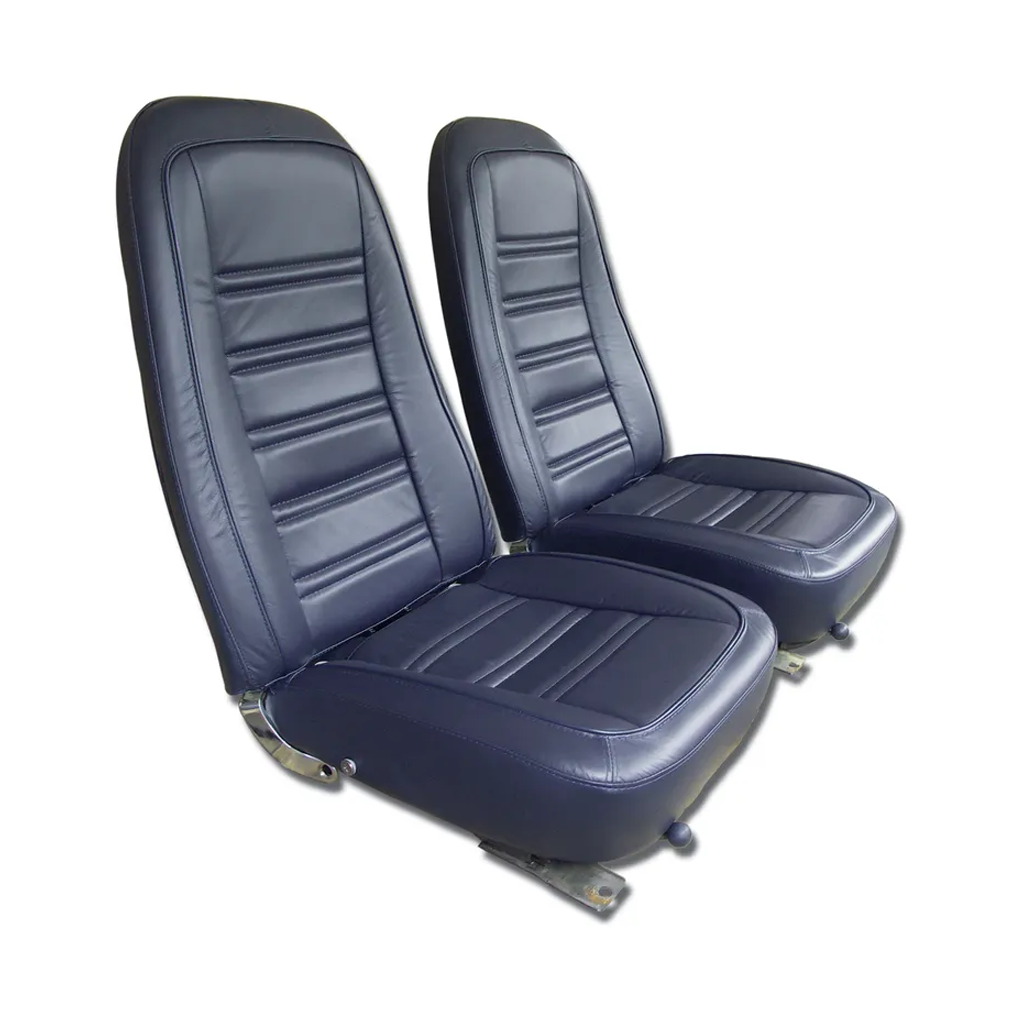 C3 1976-1978 Corvette Leather Seat Covers - Leather/Vinyl Original - Pair
