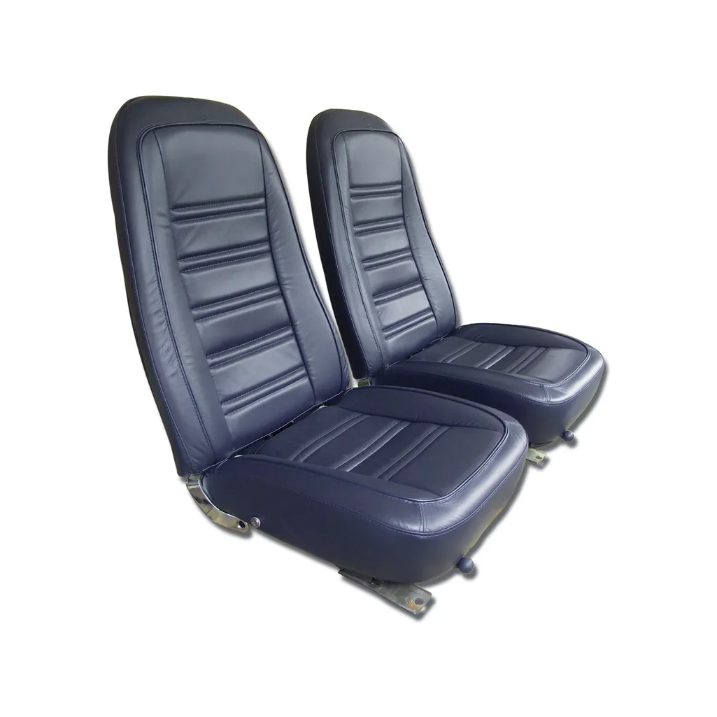 C3 1976-1978 Corvette Mounted Seats Leather & Vinyl - Pair