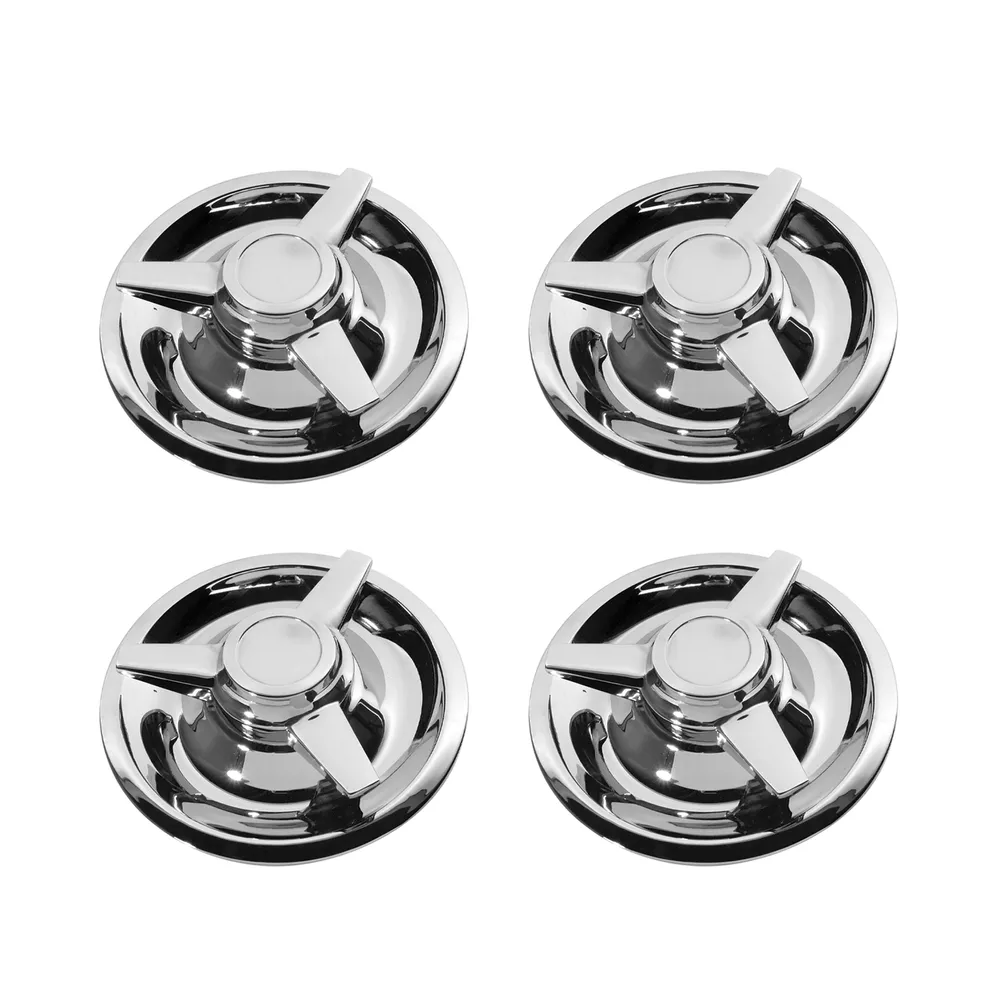 C3 1968-1982 Corvette Spinner Caps - 3-Bar Straight Chrome - Full Car Set