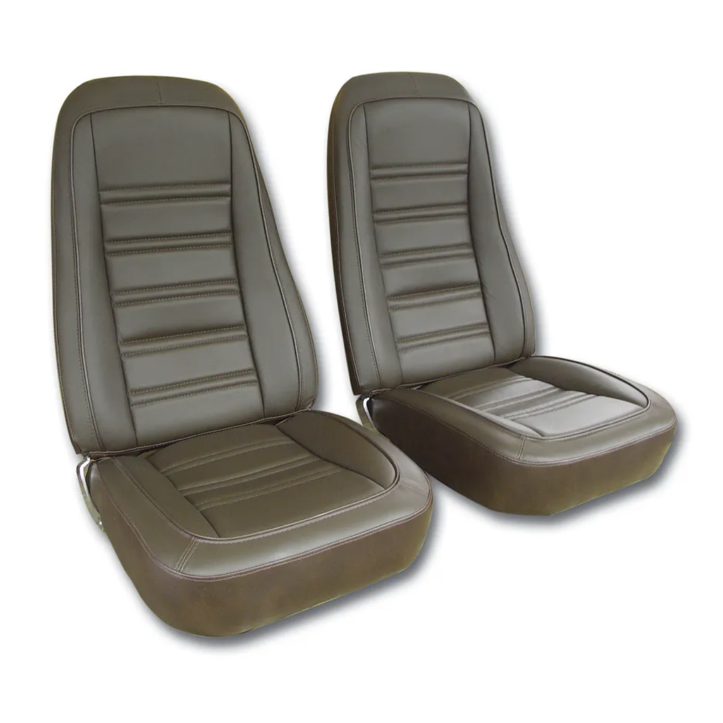 C3 1976-1978 Corvette Leather Seat Covers - Leather/Vinyl Original - Pair