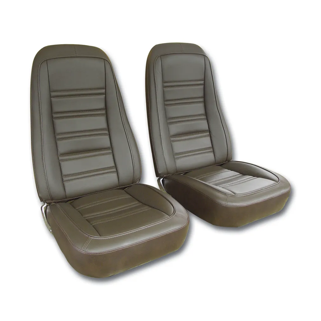 C3 1976-1978 Corvette Mounted Seats Leather & Vinyl - Pair