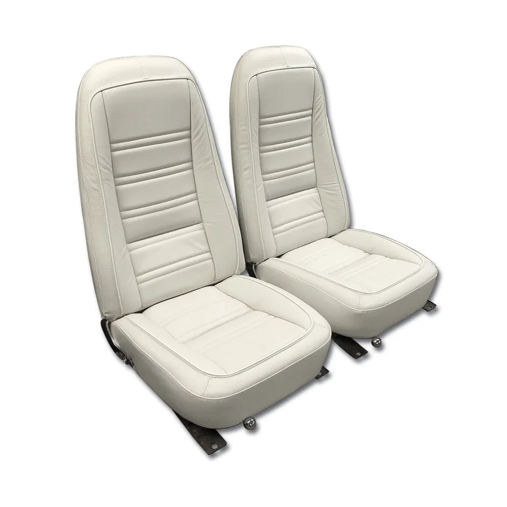 C3 1976-1978 Corvette Leather Seat Covers - Leather/Vinyl Original - Pair