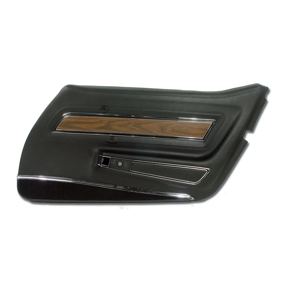 C3 1976 Corvette Interior Package - Full Leather Covers, Foam, Deluxe Door Panels - Black/Walnut