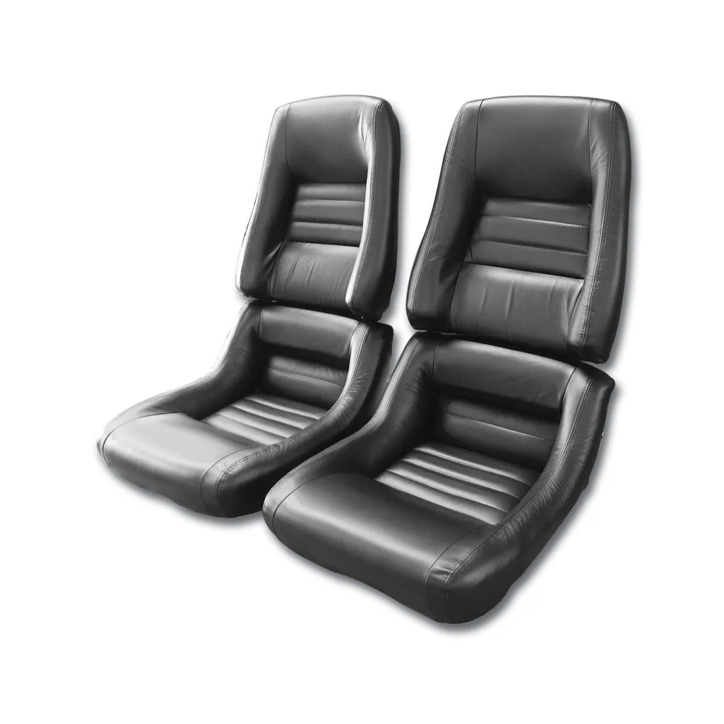 C3 1978-1982 Corvette Leather Seat Covers Leather/Vinyl Original 4-Inch Bolster