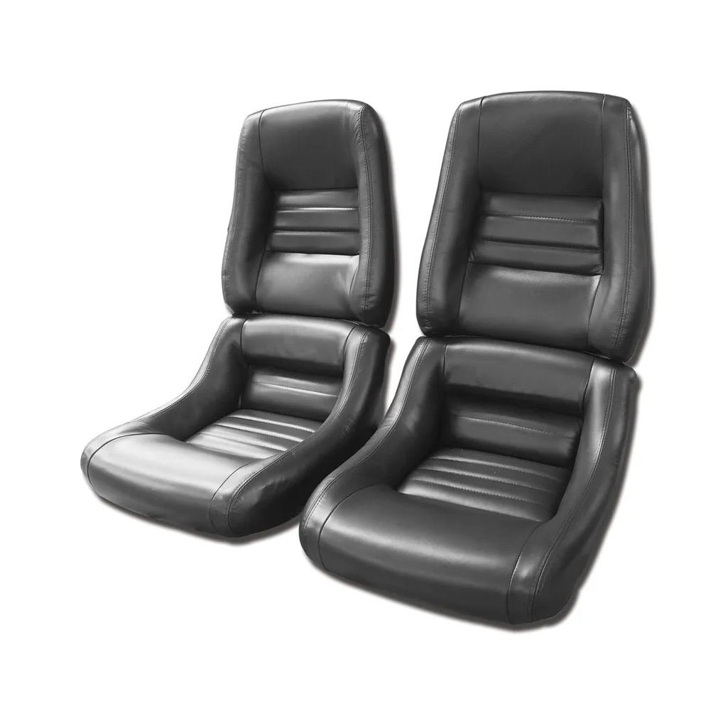 C3 1978-1982 Corvette Leather Seat Covers Leather/Vinyl Original 4-Inch Bolster