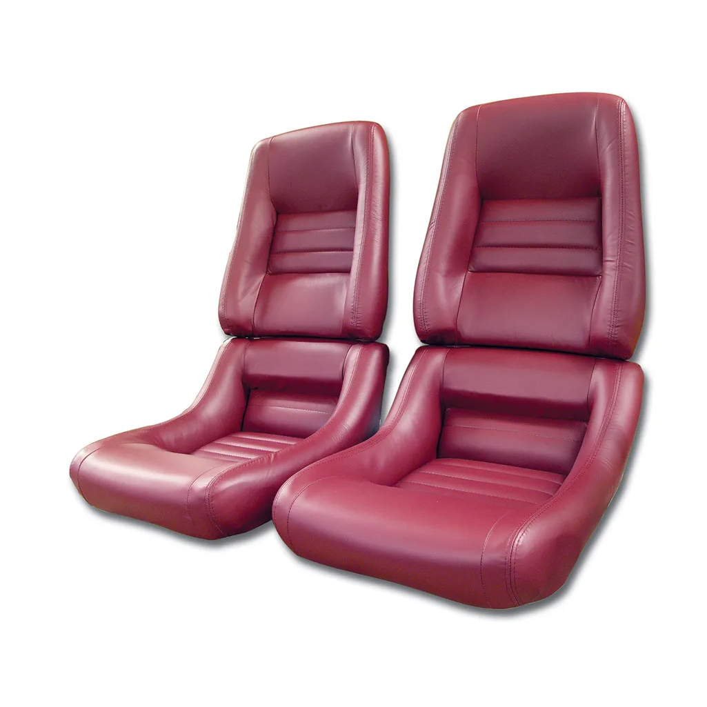 C3 1978-1982 Corvette Leather Seat Covers Leather/Vinyl Original 4-Inch Bolster