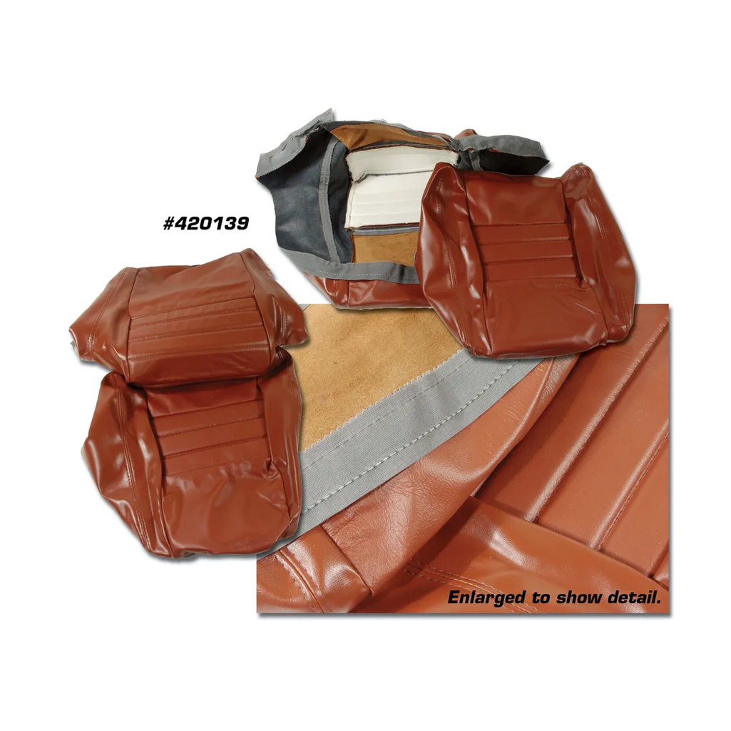 C3 1978-1982 Corvette Leather Seat Covers Leather/Vinyl Original 4-Inch Bolster