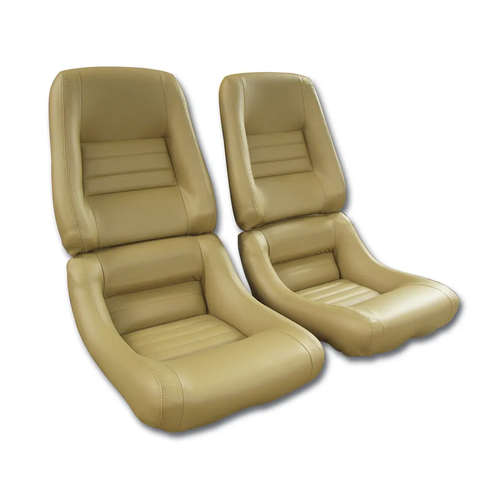 C3 1978-1982 Corvette Leather Seat Covers Leather/Vinyl Original 4-Inch Bolster