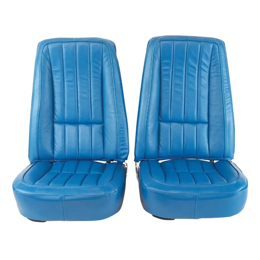 C3 1968 Corvette Mounted Seats "Leather-Like" Vinyl First Design With Headrest Bracket