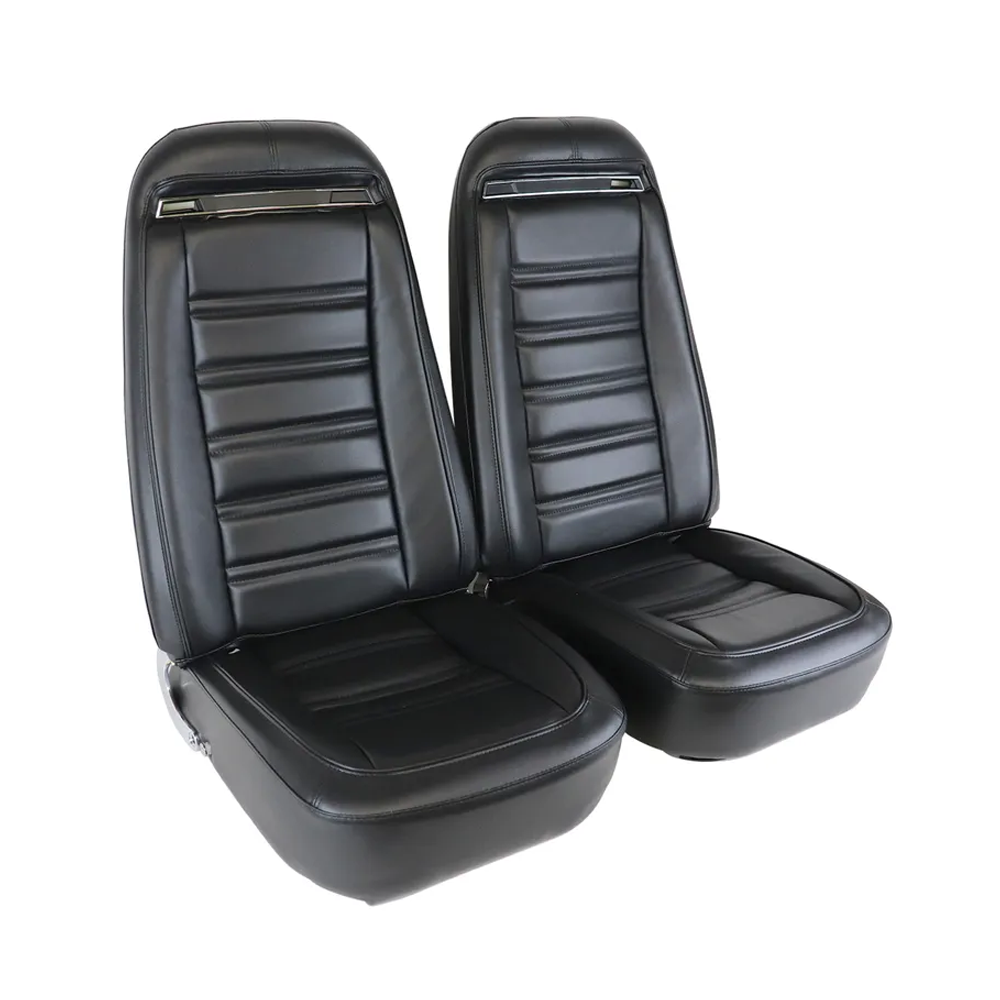 C3 1975 Corvette Mounted Seats "Leather-Like" Vinyl With Shoulder Harness