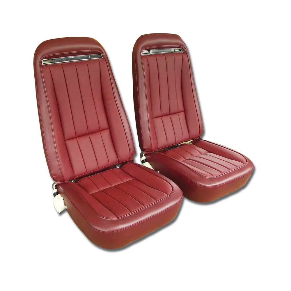C3 1975 Corvette Mounted Seats "Leather-Like" Vinyl With Shoulder Harness