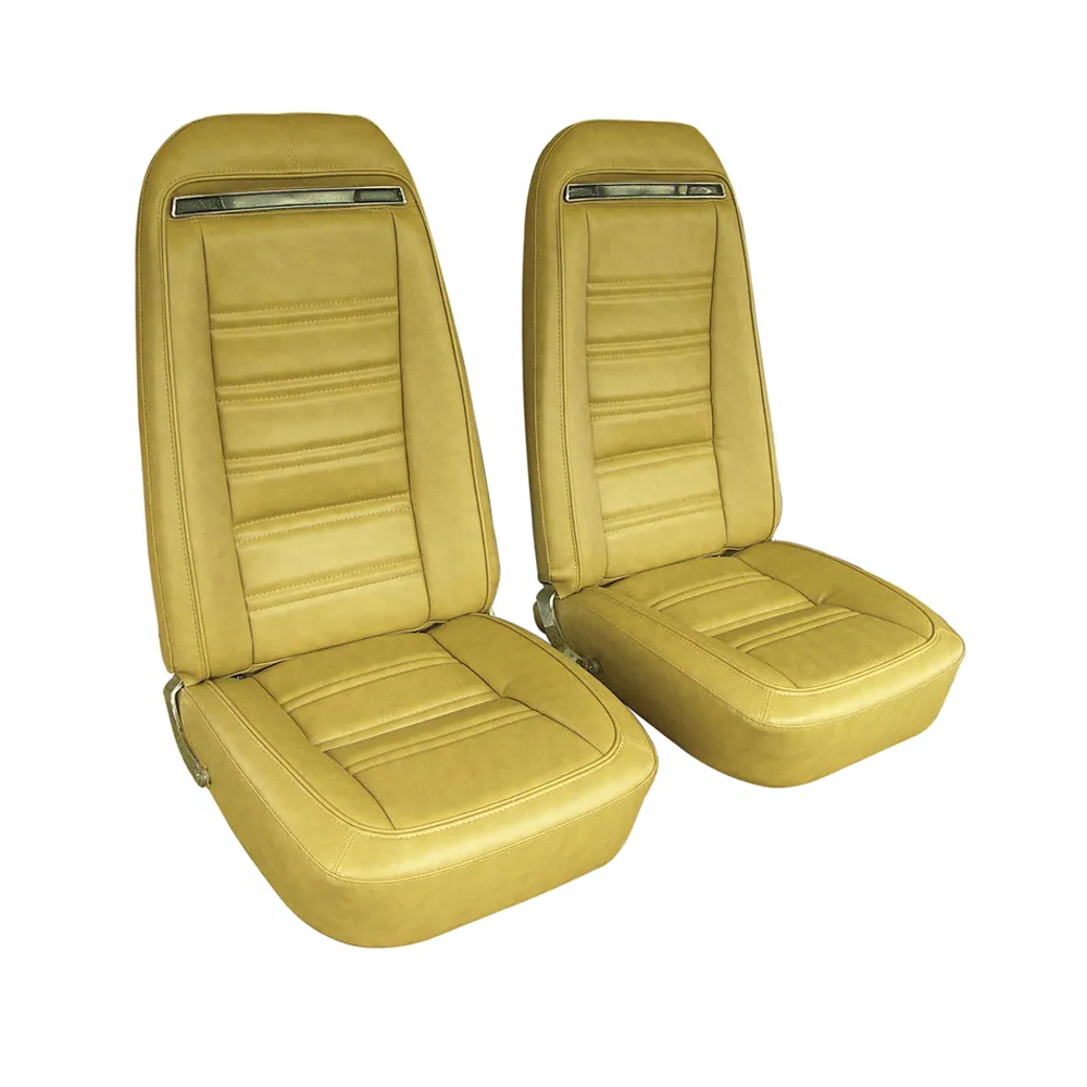 C3 1975 Corvette Mounted Seats "Leather-Like" Vinyl With Shoulder Harness