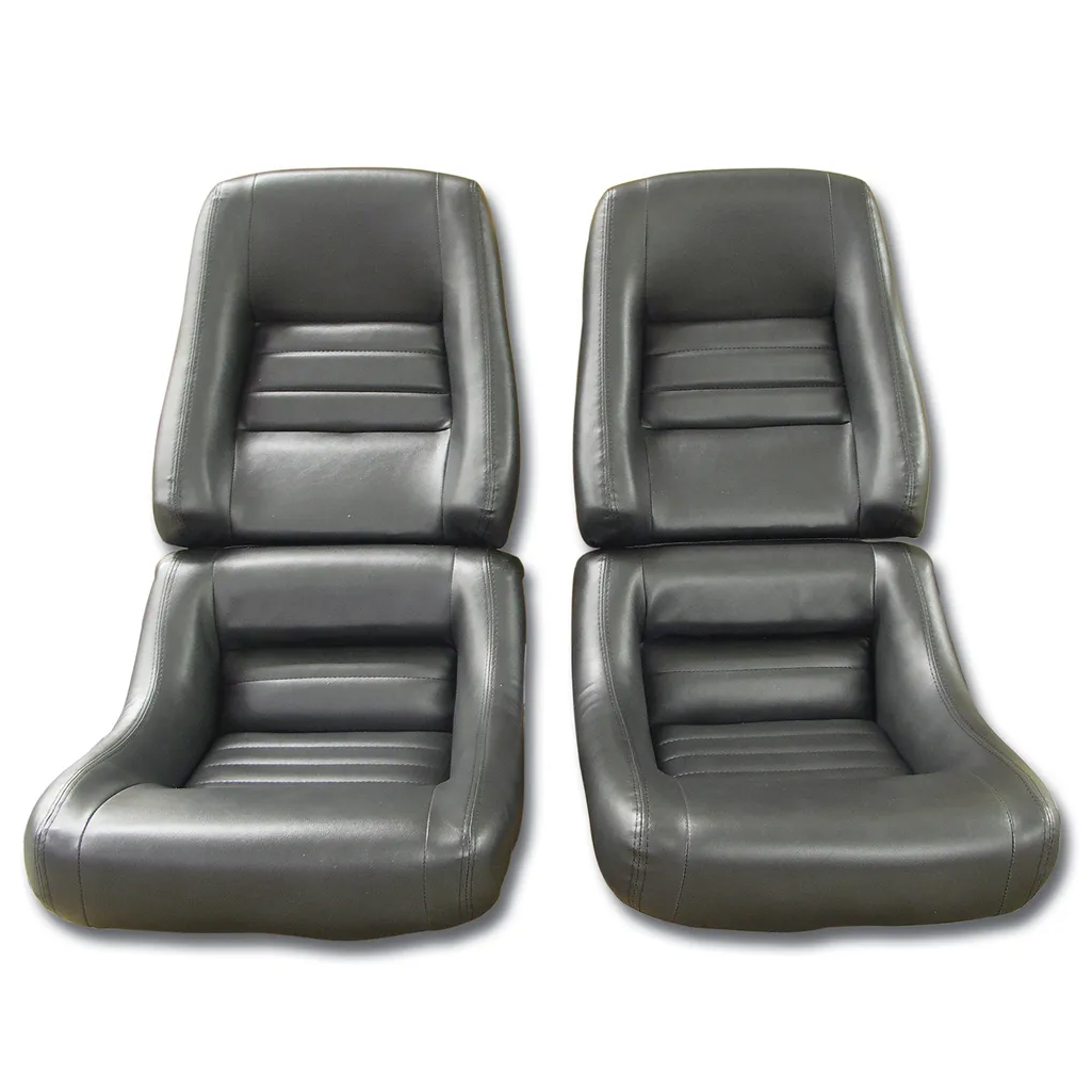 C3 1978-1982 Corvette "Leather-Like" Vinyl Seat Covers - 4-Inch Bolster - Pair