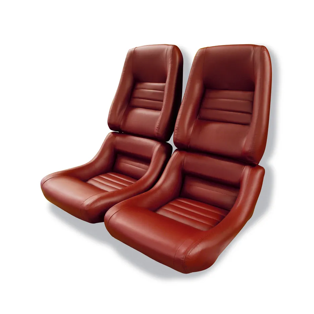 C3 1978-1982 Corvette "Leather-Like" Vinyl Seat Covers - 4-Inch Bolster - Pair