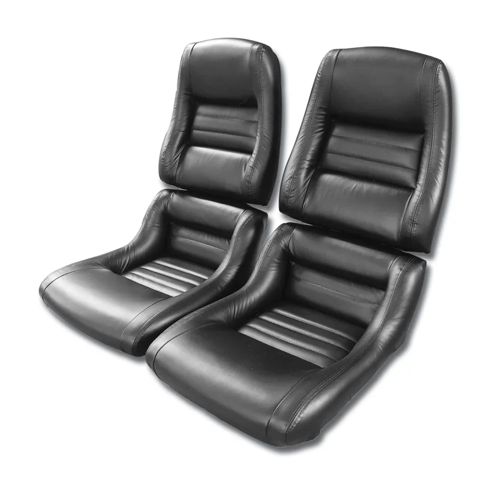 C3 1979-1981 Corvette Mounted Leather Seat Covers 100% Leather - 2-inch Bolster