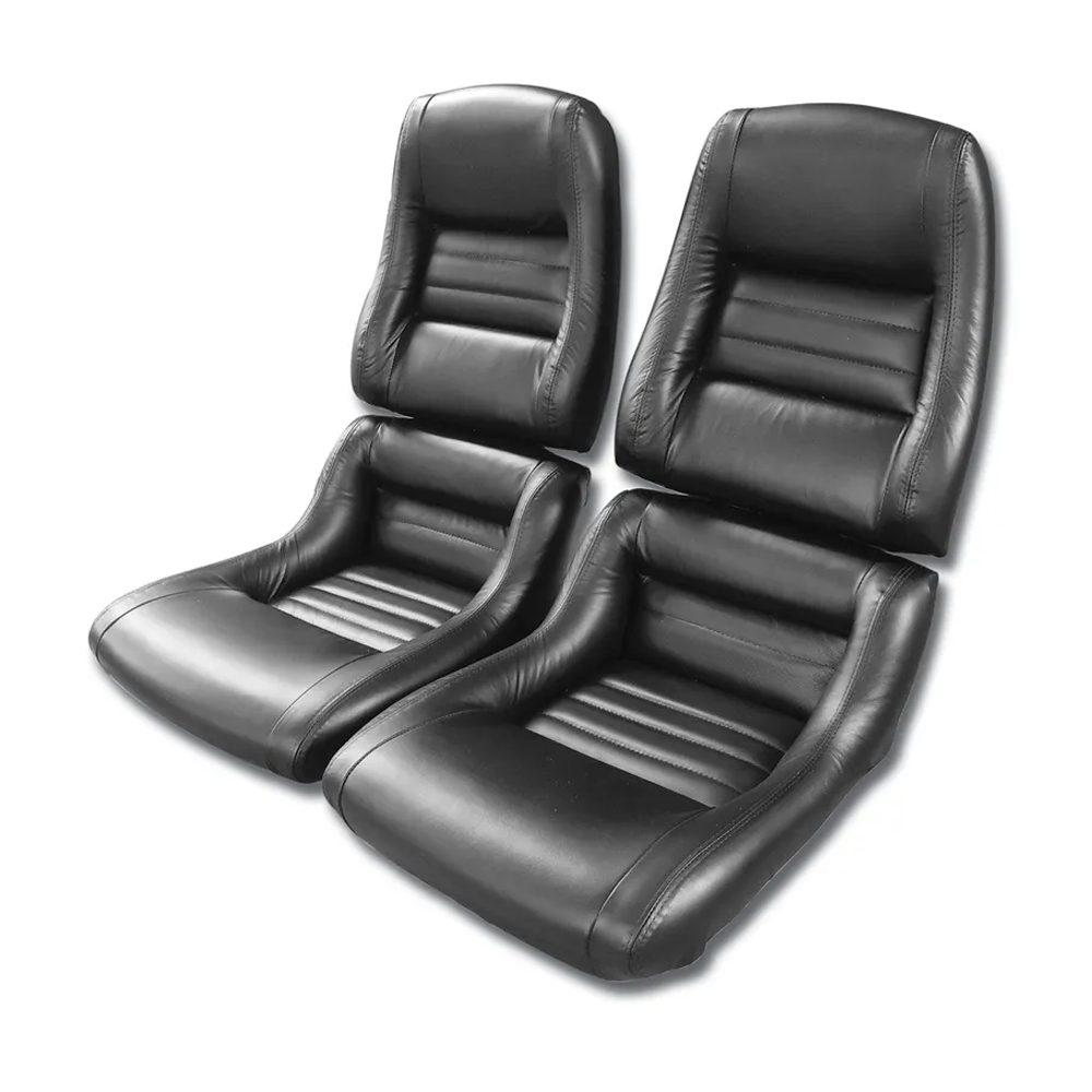 C3 1979-1981 Corvette Interior Package - Mounted 100% Leather Seats - Black