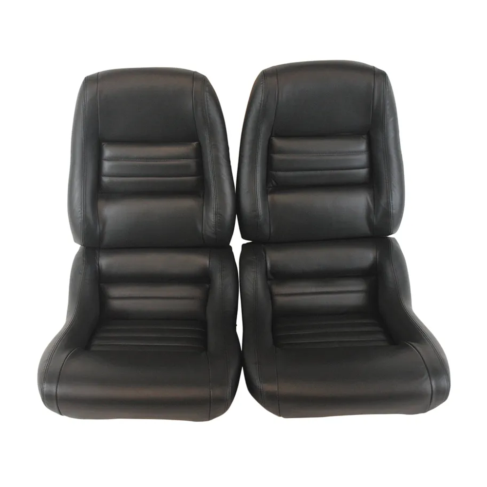 C3 1982 Corvette Mounted Leather Seat Covers 100% Leather - 2-inch Bolster