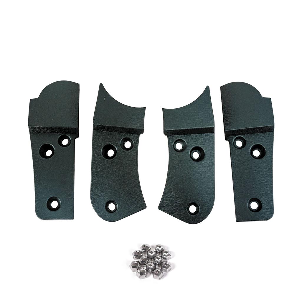 C3 1979 Corvette Reproduction Seat Hinge Cover Kit - 4pc - Green W/Stainless Steel Acorn Nuts