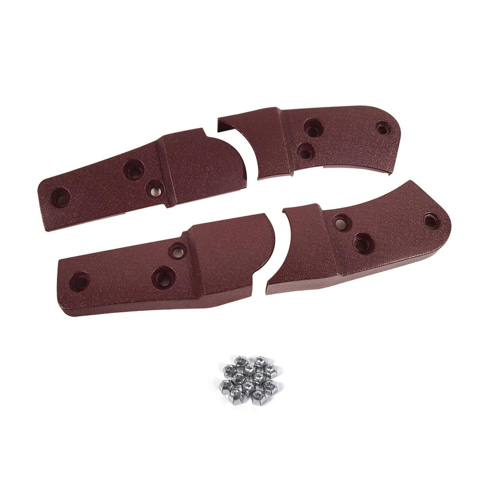 C3 1980 Corvette Reproduction Seat Hinge Cover Kit - 4pc - Claret W/Stainless Steel Acorn Nuts