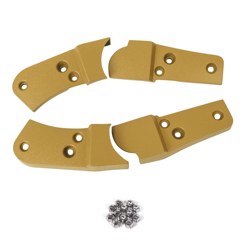 C3 1981-1982 Corvette Reproduction Seat Hinge Cover Kit - 4pc - Camel W/Stainless Steel Acorn Nuts