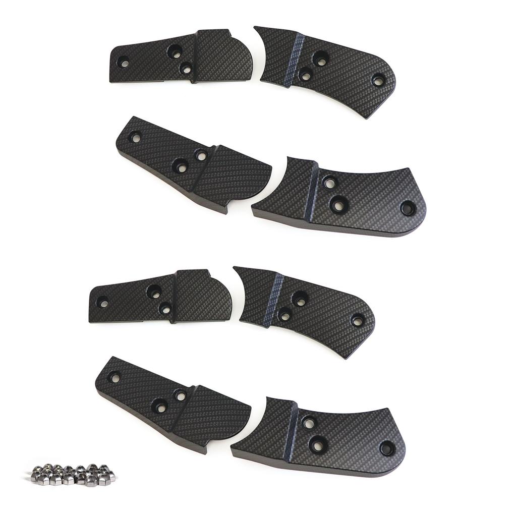 C3 1978-1982 Corvette Hydro Carbon Seat Hinge Cover Kit - 8pc - Matte W/Stainless Steel Acorn Nuts