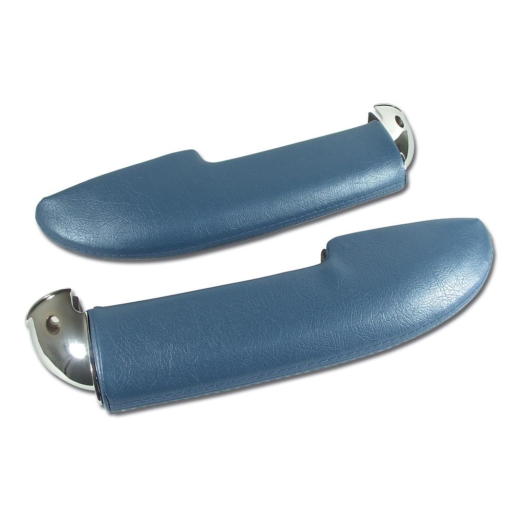 C1 1961 Corvette Armrest Assemblies W/Chrome Ends - W/Chrome End Blue
