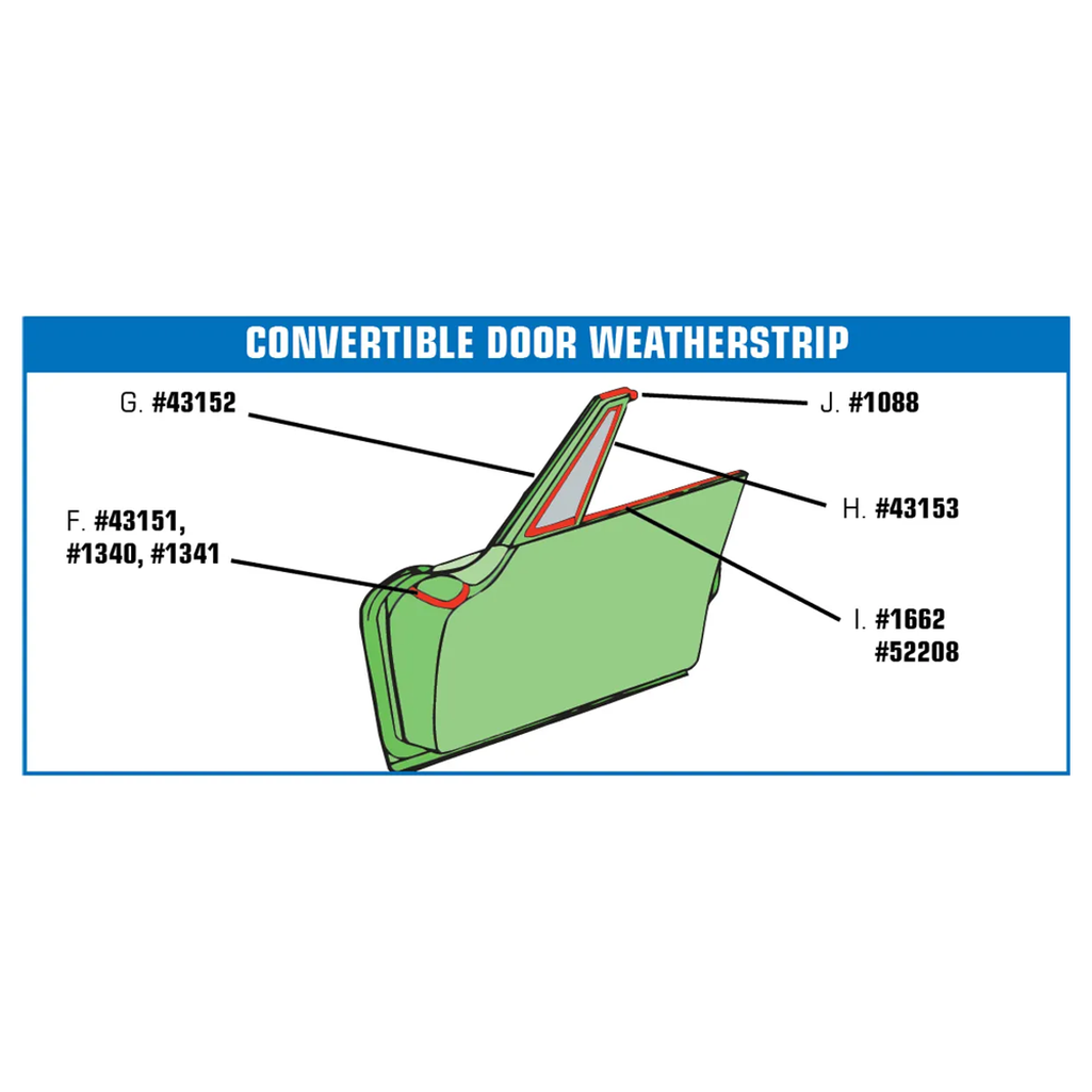 C2 1964-1967 Corvette Weatherstrip - Door Drip Moldings