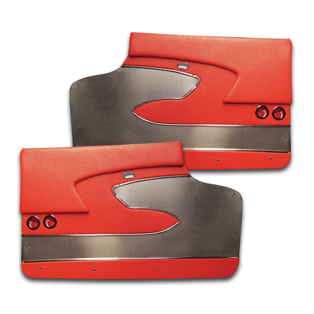 C1 1958 Corvette Door Panels - Deluxe Metal Support - Pair