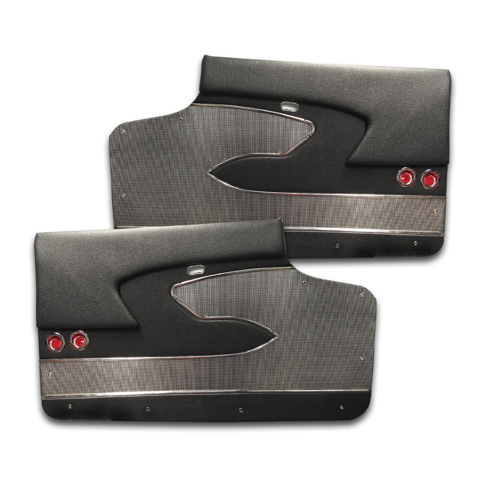 C1 1958 Corvette Door Panels - Deluxe Metal Support - Pair