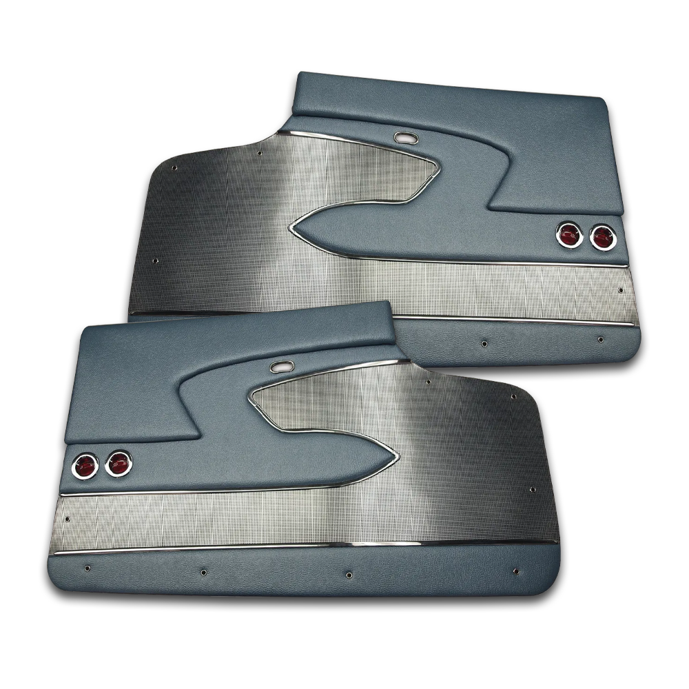 C1 1958 Corvette Door Panels - Deluxe Metal Support - Pair
