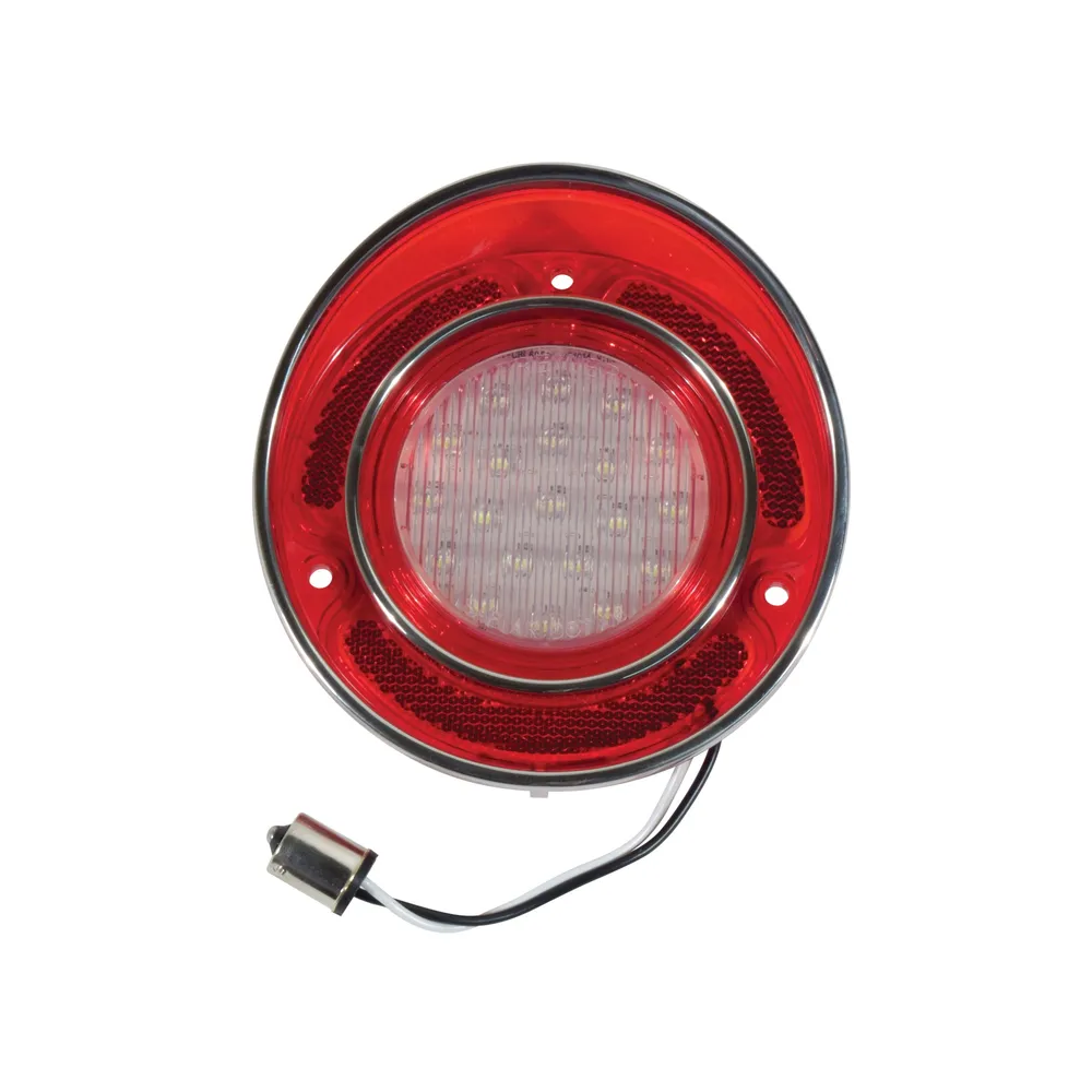 C3 1968-1973 Corvette LED Back-Up Light W/SS Rim - Clear