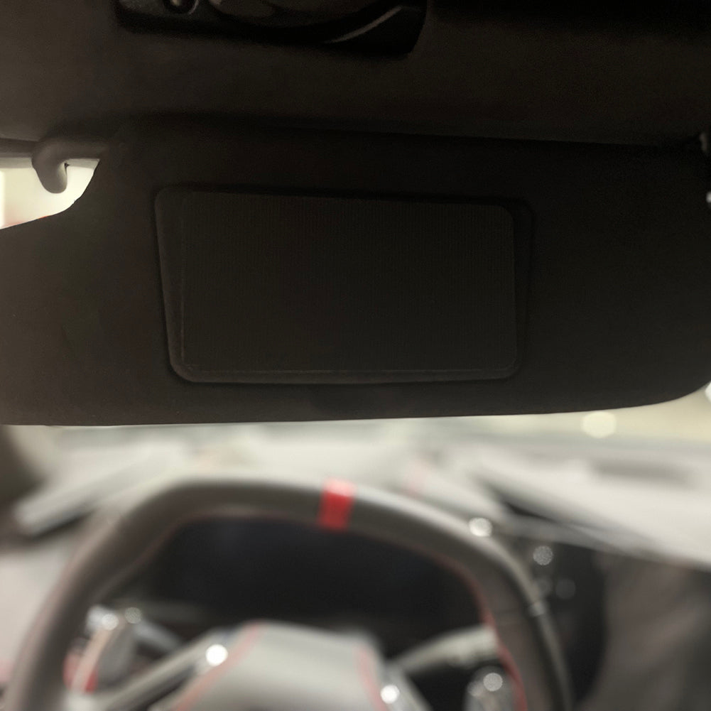 C8 Corvette Z06 Sun Visor Warning Label Covers : Black Suede